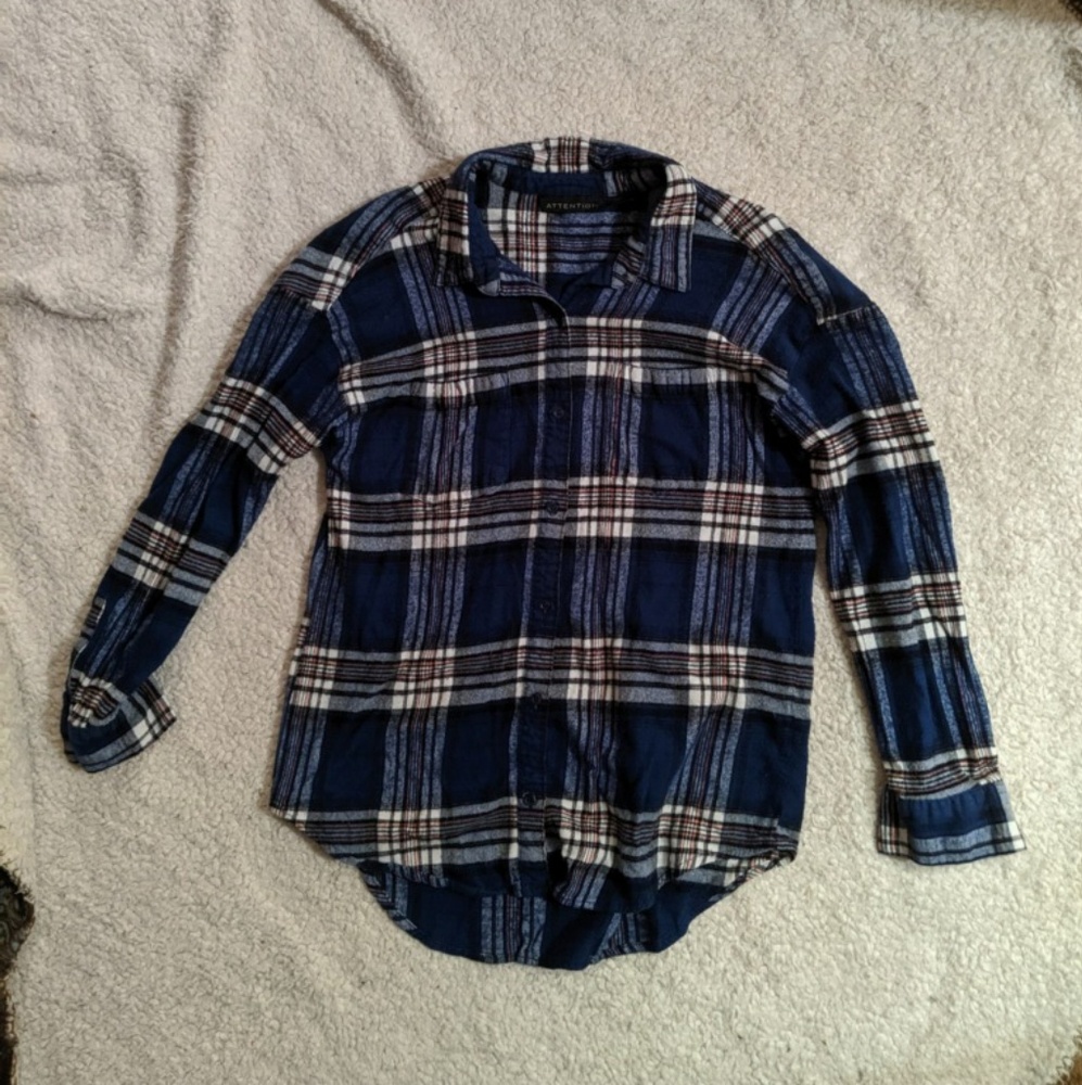 Attention Blue and white flannel